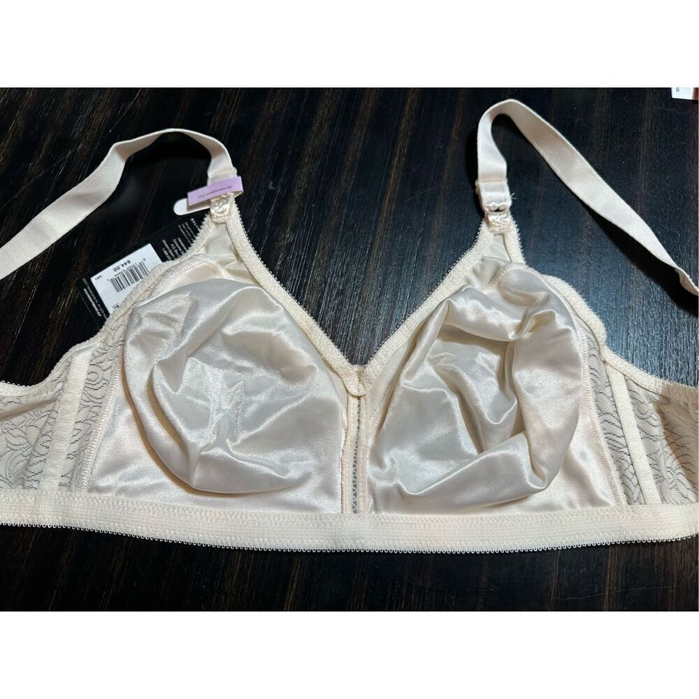Bali NWT size 38D classic Support Spa Closure Wireless Bra in cream - style 3372 - Picture 5 of 6